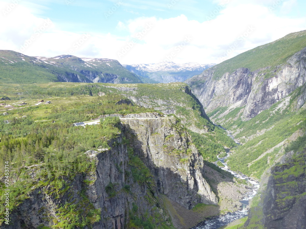Canyon de la cascade de Voringfoss Norvège Canyon de la cascade de Voringfoss Norvège