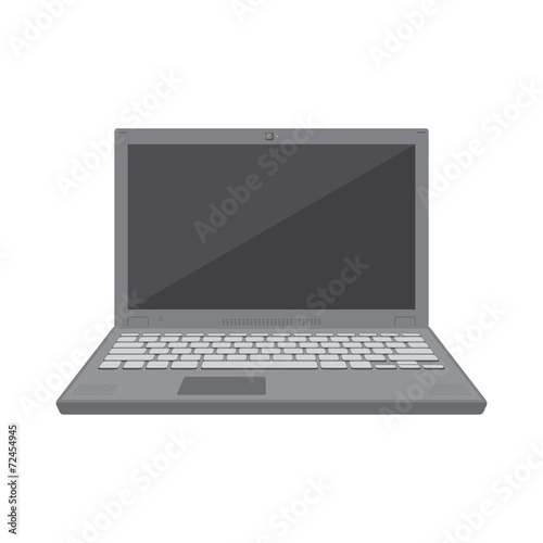 vector flat solid colors grey laptop icon