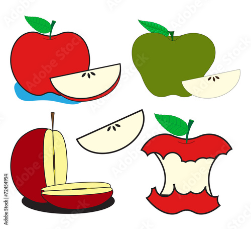 Apples and Slices Vector