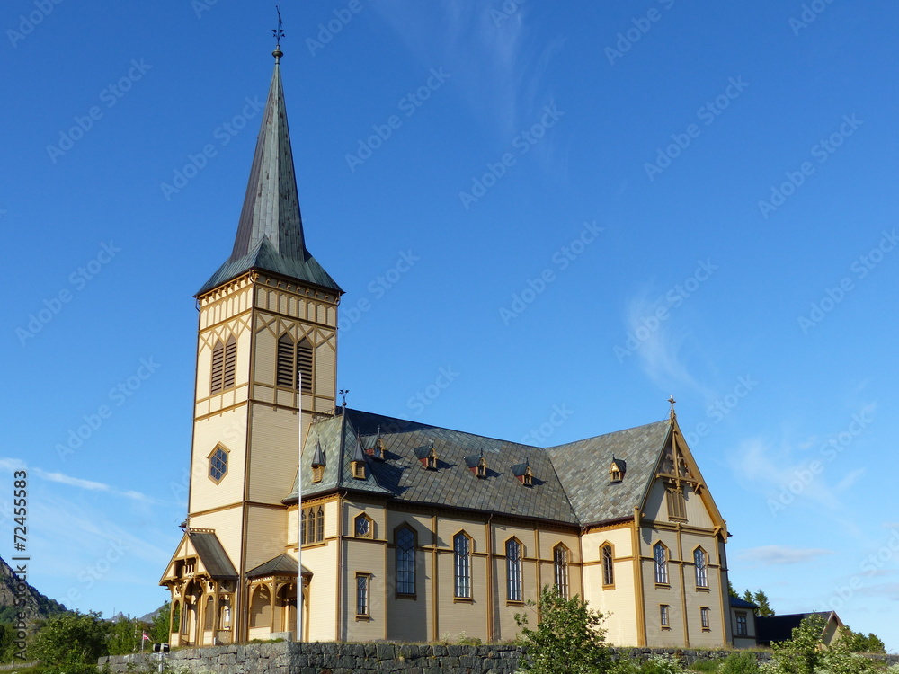 Obraz premium église LofotenKatedrale à Kabelvag en Norvège