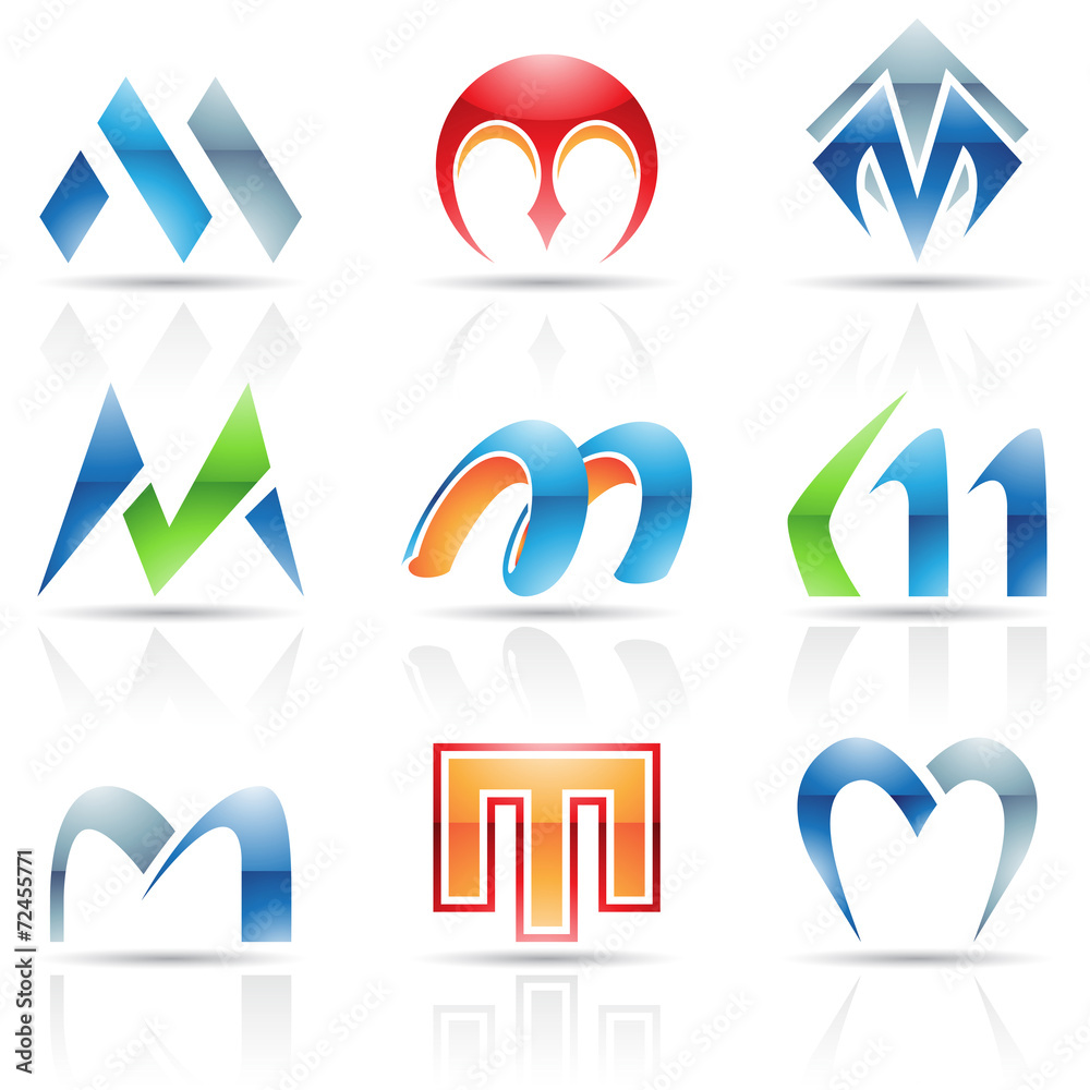 Glossy Icons for letter M Glossy Icons for letter M