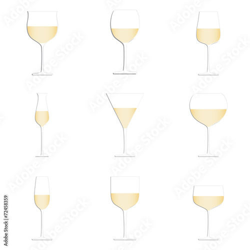 wine glasses white background