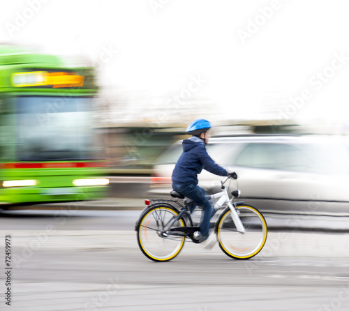Young boy on bike