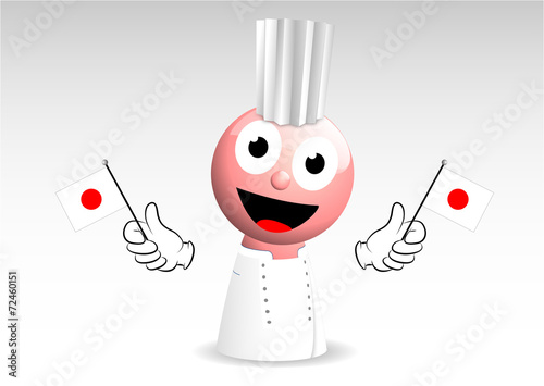 cucina giapponese, mascotte, cuoco, pupazzo