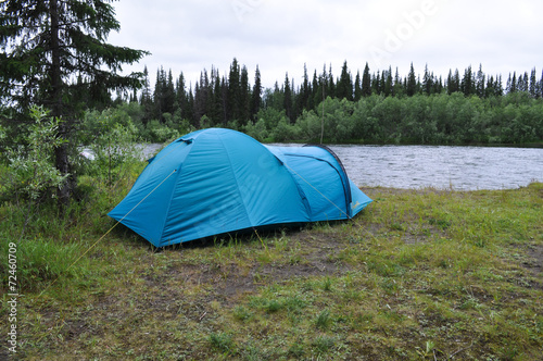 Tent on banks of the river