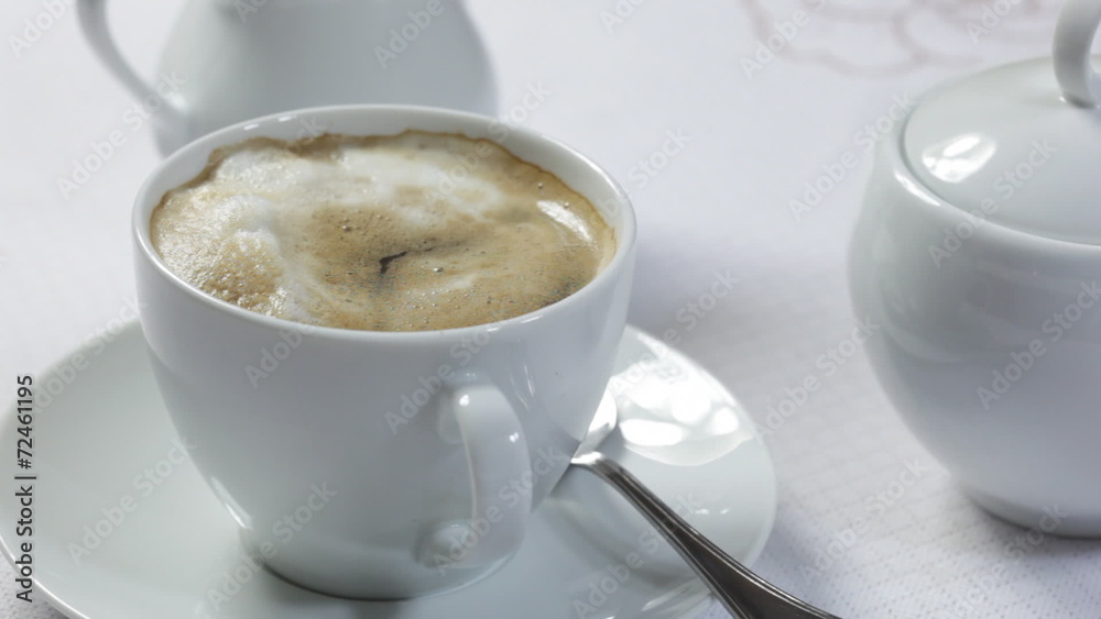 Hot coffee in the morning breakfast Hot coffee in the morning breakfast