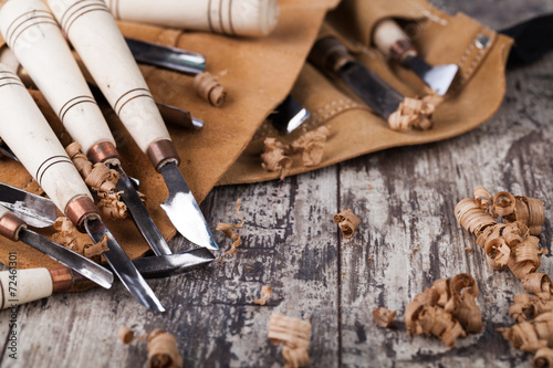 wood carving tools photo