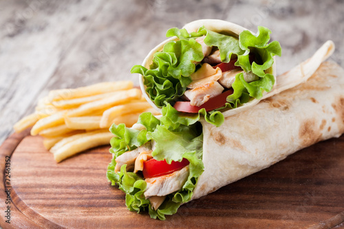 Foto tortilla wrap, fajita