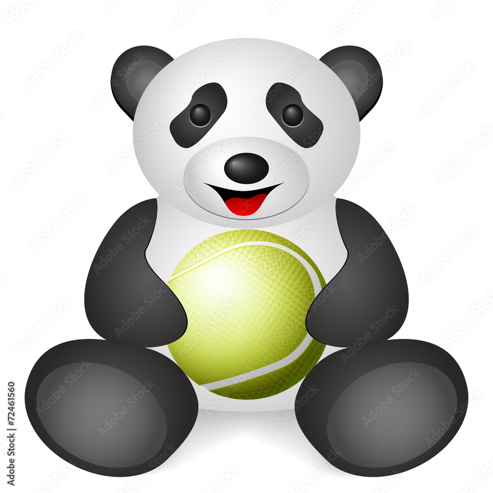 Fototapeta premium panda tennis ball