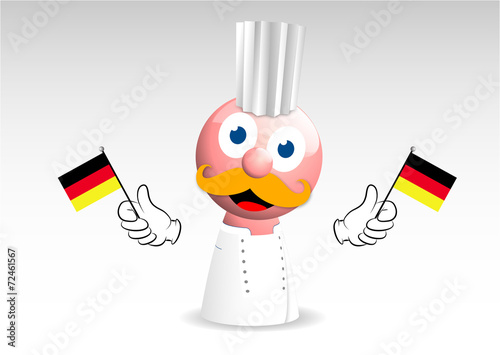 cucina tedesca, mascotte, cuoco, pupazzo
