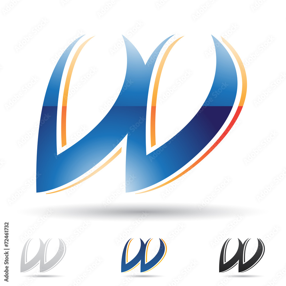 Abstract icon for letter W Abstract icon for letter W