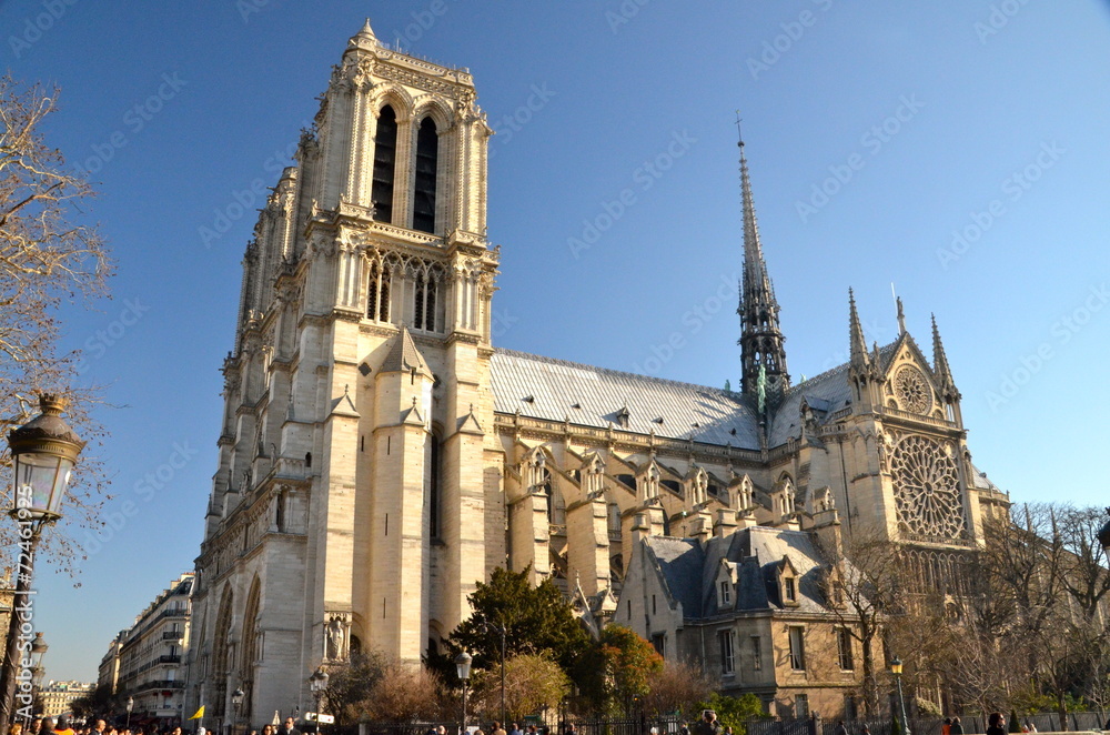 The Notre Dame cathedral of Paris, France