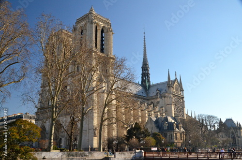 The Notre Dame cathedral of Paris, France