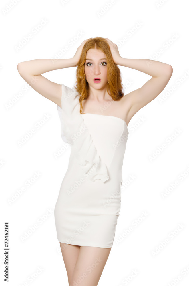 Emotional woman isolated on the white Emotional woman isolated on the white