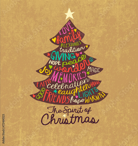 Christmas Card Word Cloud tree design