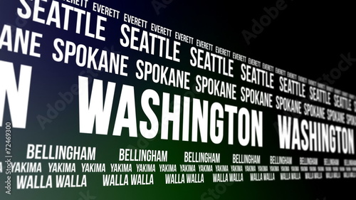 Washington State and Major Cities Scrolling Banner