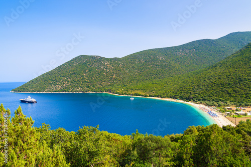 Beautiful sea bay with Antisamos beach on Kefalonia island