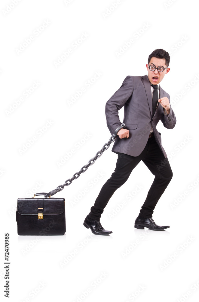 Man with chain isolated on white Man with chain isolated on white