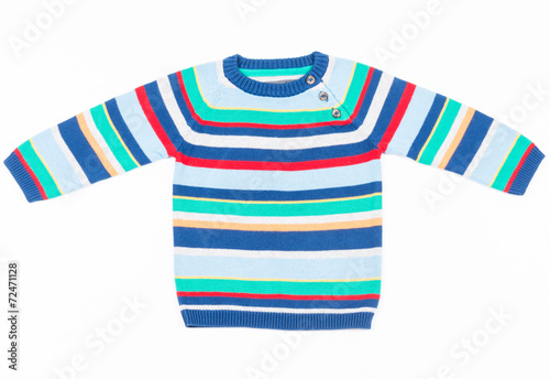Kids striped sweater isolated on white horizontal © nanisimova