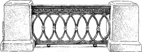 fragment of the fence on the embankment