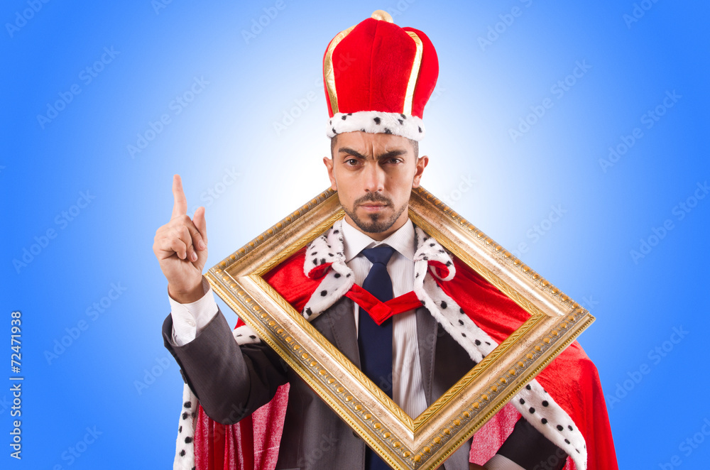 King with picture frame on white King with picture frame on white