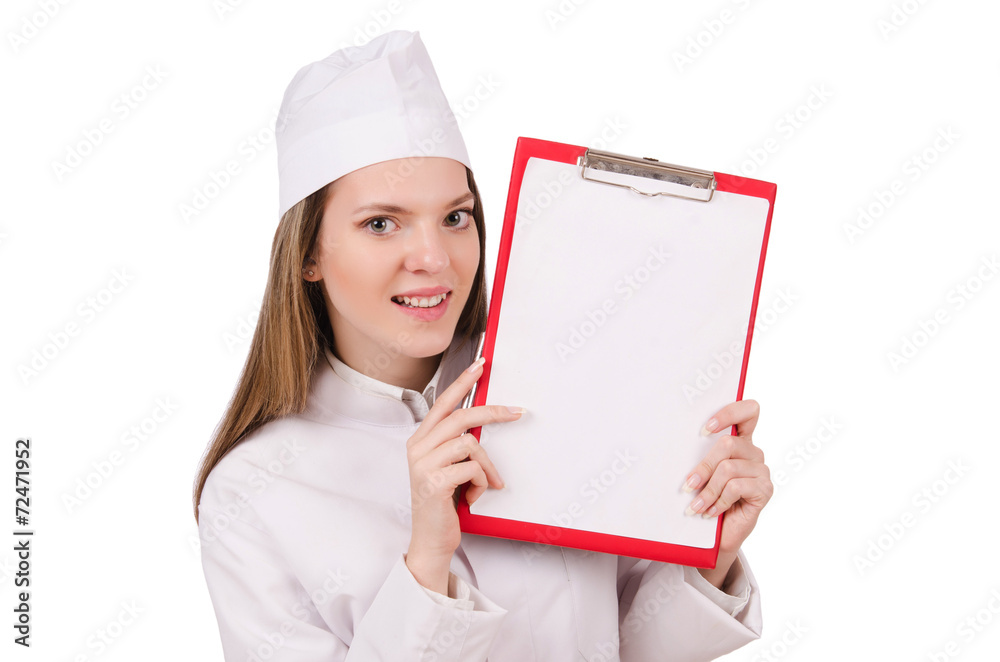 Woman doctor isolated on the white Woman doctor isolated on the white