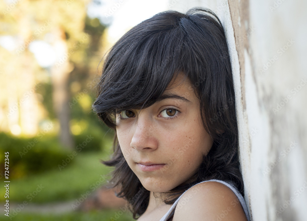 Closeup portrait of young nice girl outdoors. Closeup portrait of young nice girl outdoors.