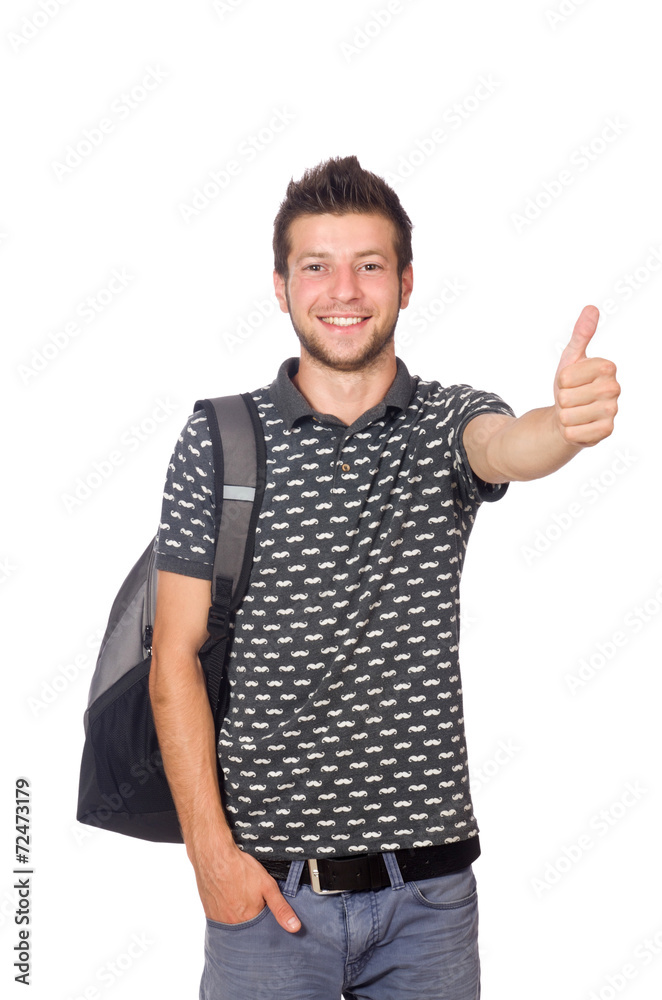 Young student isolated on the white background Young student isolated on the white background