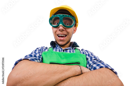 Industrial worker isolated on the white background