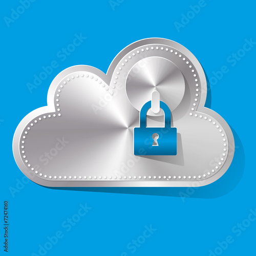 Cloud Computing Wolke Metal hellblau