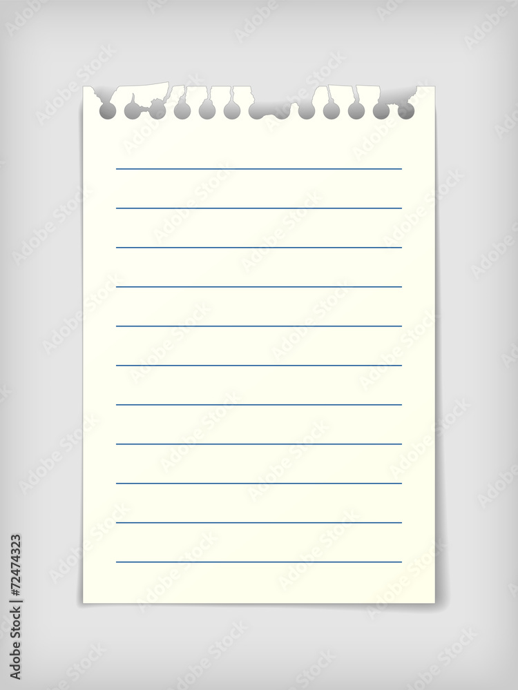 Lined note paper sheet Lined note paper sheet