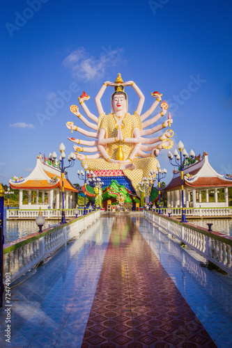 Statue of eighteen arms Buddha in Samui  Thailand