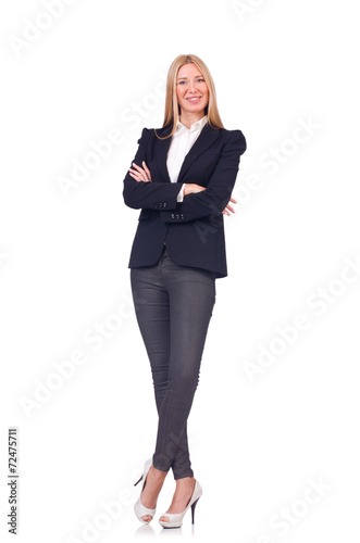 Businesswoman isolated on the white background