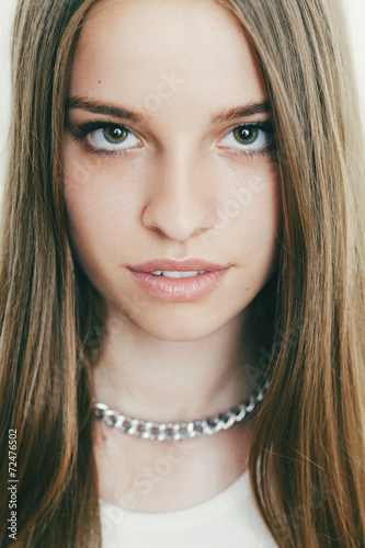Young Woman Vlose Up Beauty Portrait photo