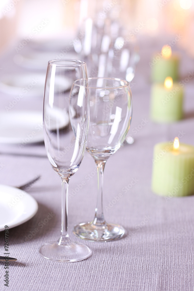 Table setting in restaurant Table setting in restaurant