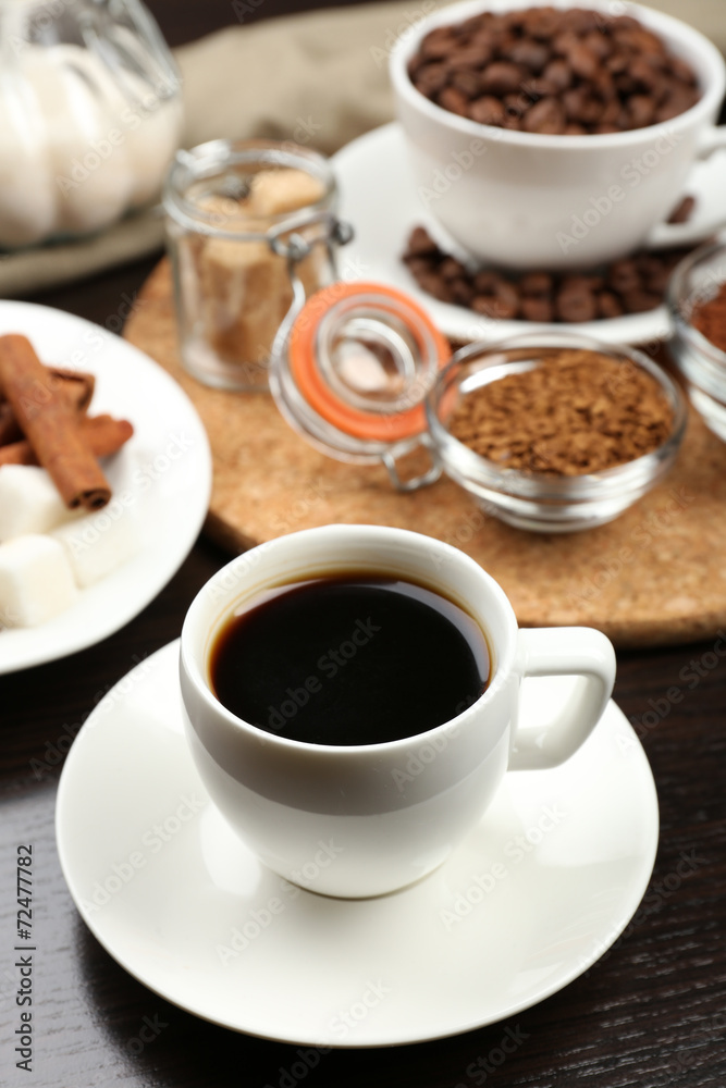 Fresh coffee with several ingredients Fresh coffee with several ingredients