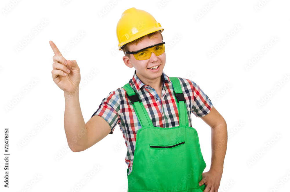 Industrial worker isolated on the white background