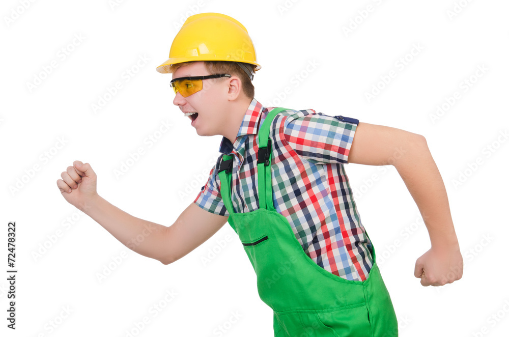 Industrial worker isolated on the white background