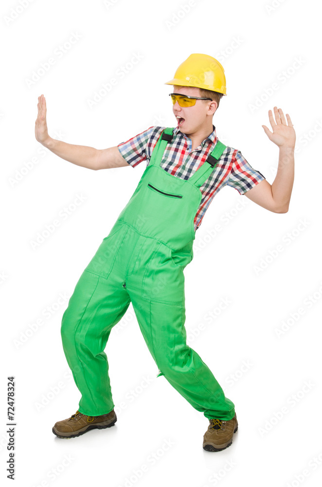 Industrial worker isolated on the white background