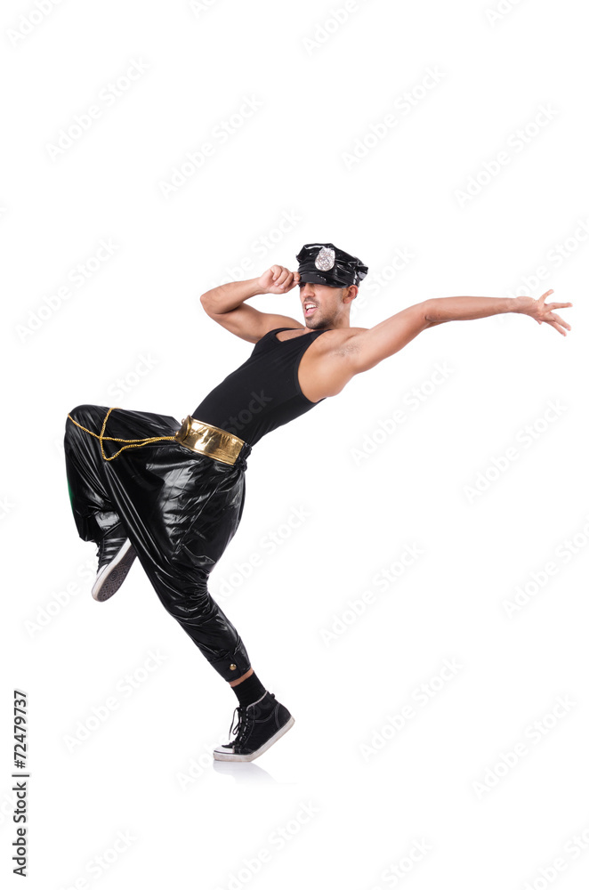 Man dancer isolated on the white background Man dancer isolated on the white background
