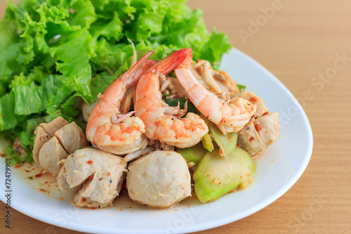meatball and shrimp salad
