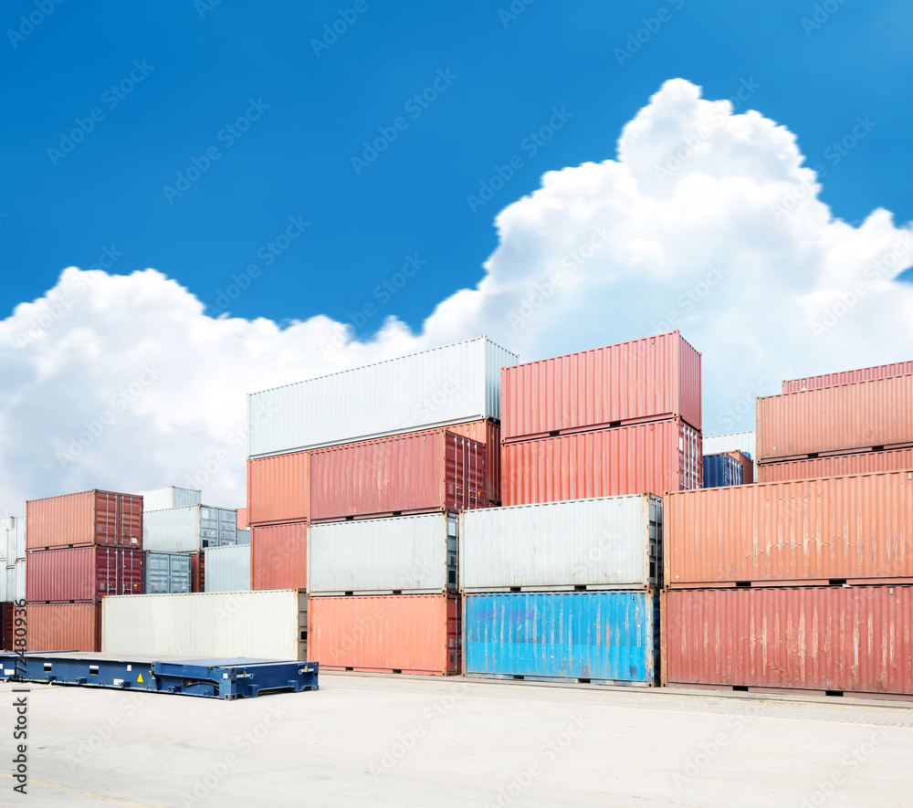 Stack of Cargo Containers at the docks Stack of Cargo Containers at the docks