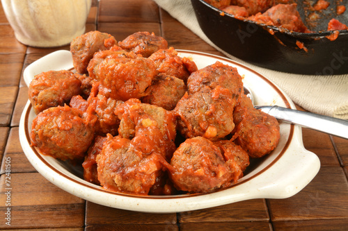 Bowl of Italian meatballs