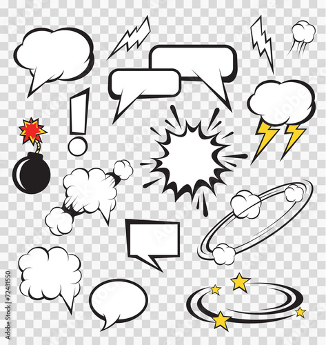 Vector comic speech bubbles set