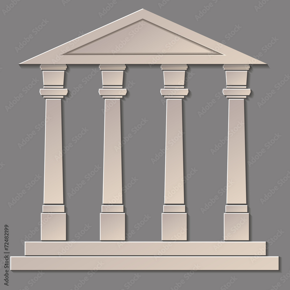Fototapeta premium Icon of a Greek temple.