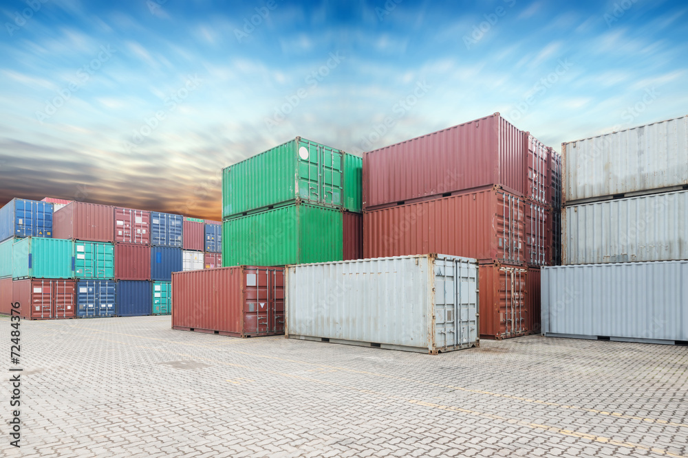 Stack of Cargo Containers at the docks Stack of Cargo Containers at the docks