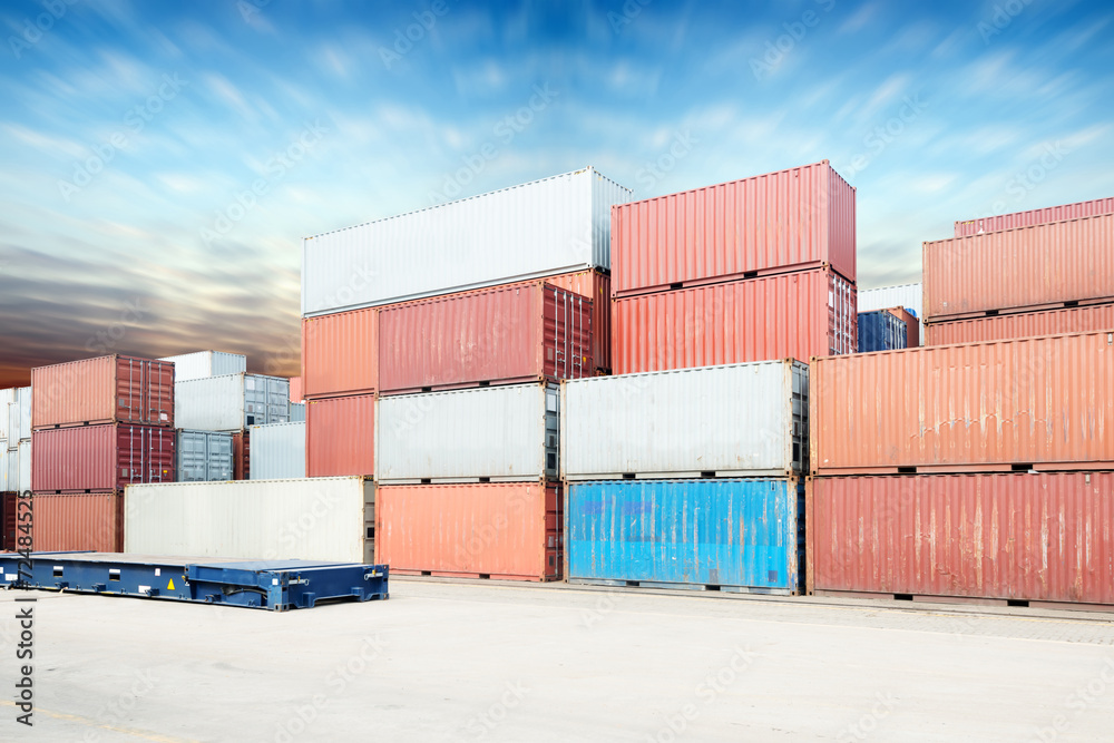 Stack of Cargo Containers at the docks Stack of Cargo Containers at the docks