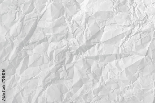 Fototapeta White crumpled paper texture