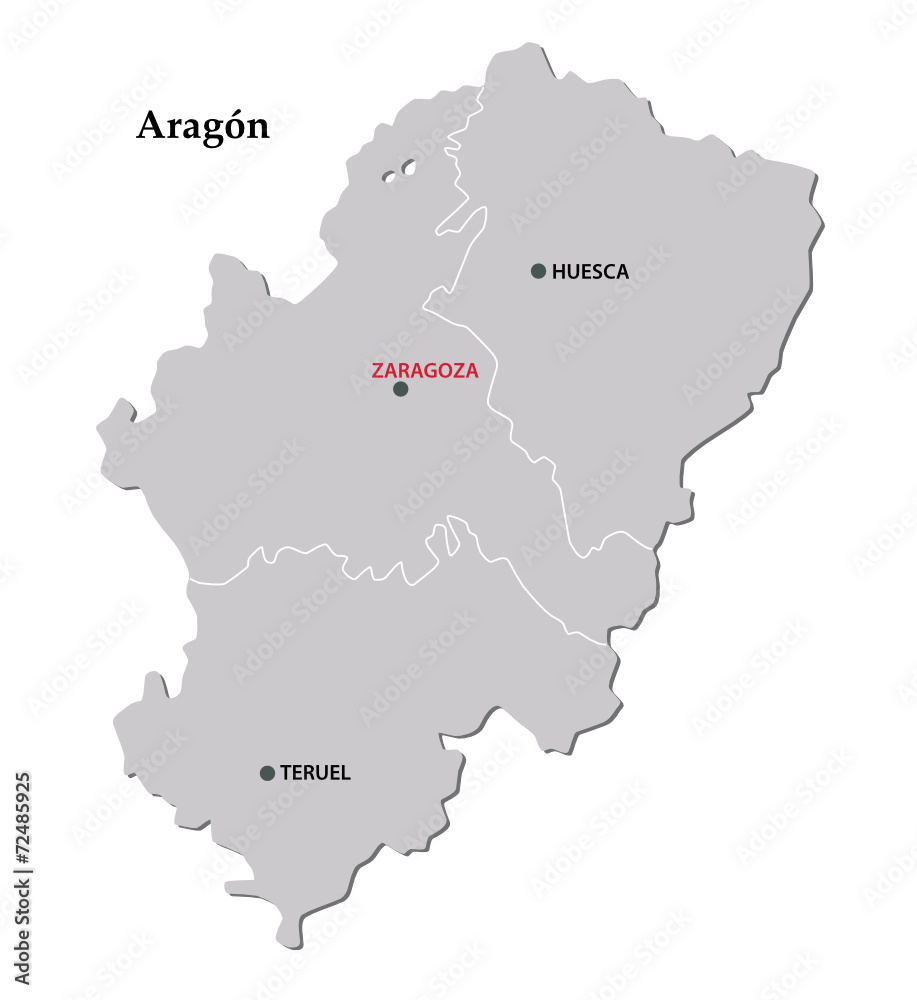 Fototapeta premium aragon administrative map