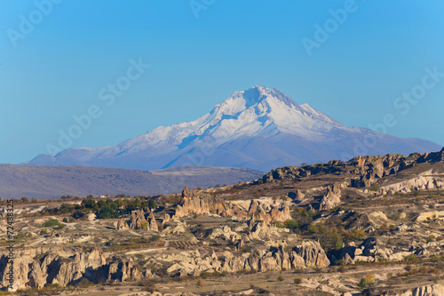 Cappadocia landscape, view to Erciyes Mountain photo